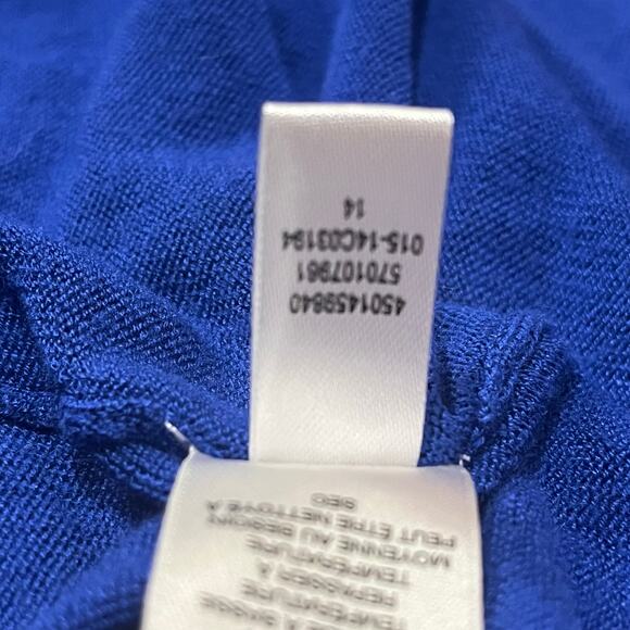 Chicos Cardigan Sz: 2/Large Lightweight Open Front Blue Flowy Fit Cropped Length - Picture 6 of 9